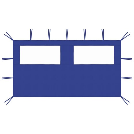 Prieelzijwand met ramen 4x2 m blauw 1