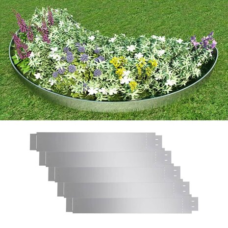 5 st Grasboord flexibel 100x14 cm gegalvaniseerd staal  1