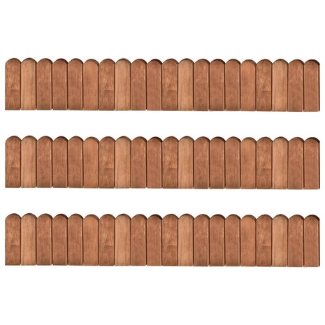 Gazonranden 3 st 120 cm geïmpregneerd grenenhout 1