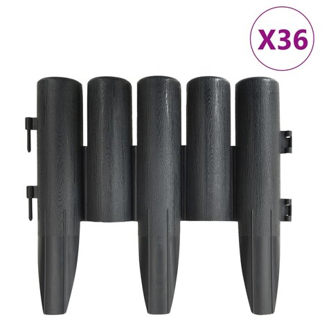 Gazonranden 36 st 10 m PP antracietkleurig 2