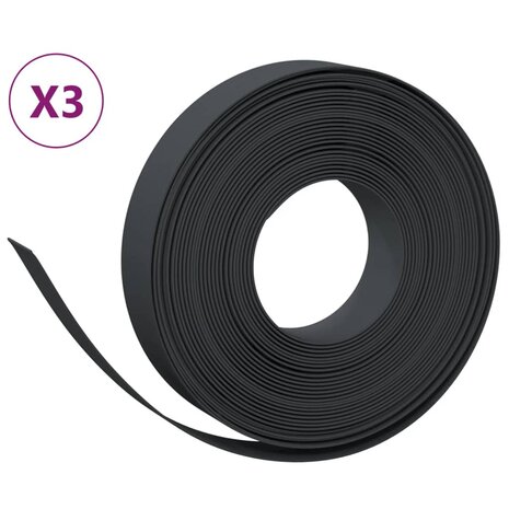 Tuinranden 3 st 10 m 10 cm polyetheen zwart 2