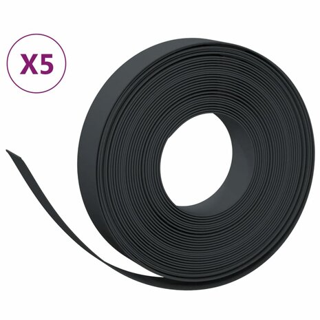 Tuinranden 5 st 10 m 10 cm polyetheen zwart 2