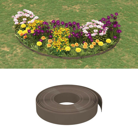 Tuinranden 3 st 10 m 10 cm polyetheen bruin 1