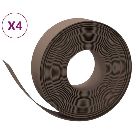 Tuinranden 4 st 10 m 15 cm polyetheen bruin 2