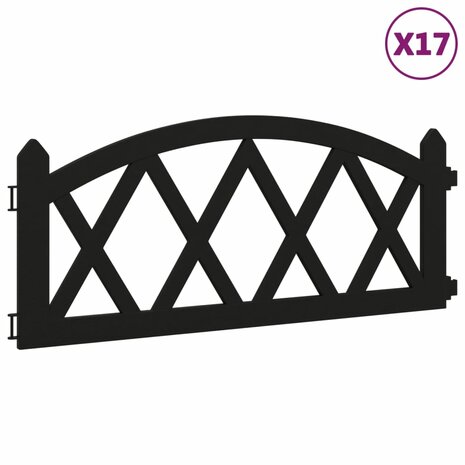 Gazonranden 17 st 10 m polypropeen zwart 2