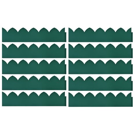 Gazonranden 10 st 65x15 cm PP groen 2