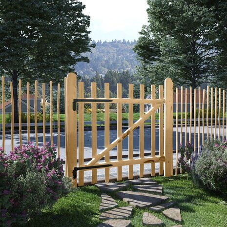 Poort enkel 100x100 cm hazelaarhout 1