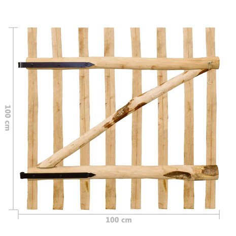 Poort enkel 100x100 cm hazelaarhout 6