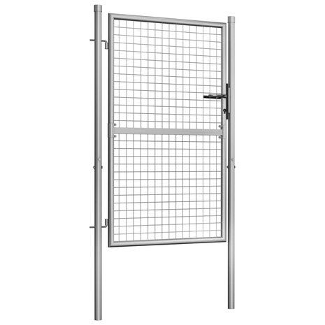 Poort 105x175 cm gegalvaniseerd staal zilverkleurig 2