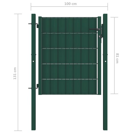 Poort 100x81 cm PVC en staal groen   4