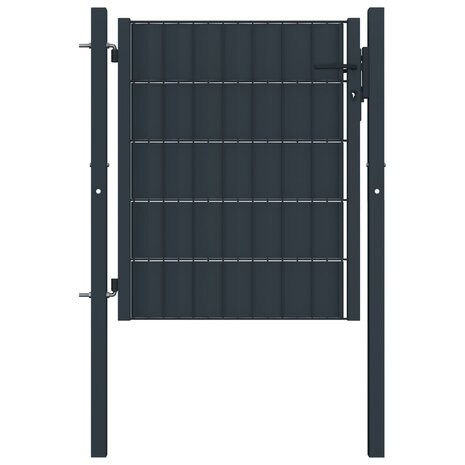 Poort 100x81 cm PVC en staal antracietkleurig   1