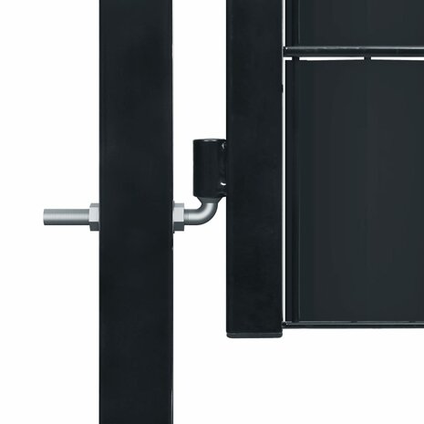 Poort 100x81 cm PVC en staal antracietkleurig   3