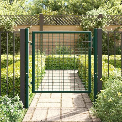 Poort 100x75 cm staal groen 3