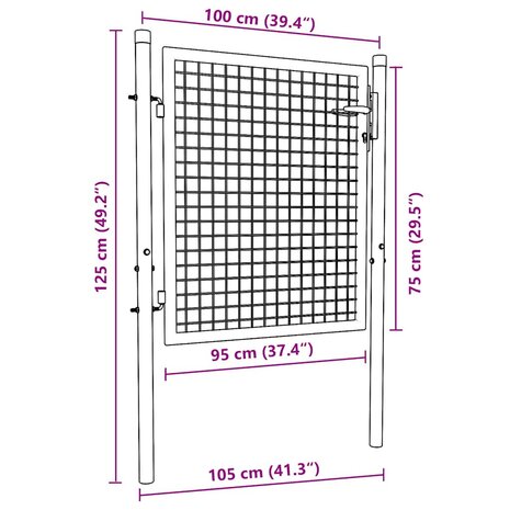 Poort 100x75 cm staal groen 7