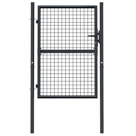 Gaaspoort 100x175 cm gegalvaniseerd staal grijs 4