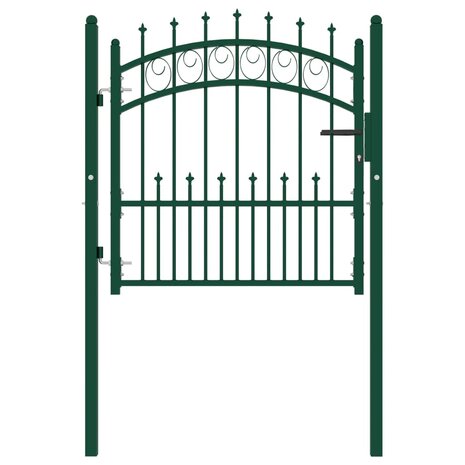 Poort met speerpunten 100x100 cm staal groen 1
