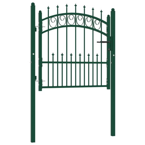 Poort met speerpunten 100x100 cm staal groen 2