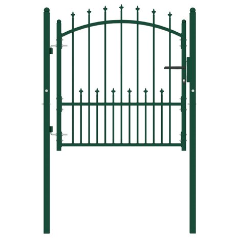 Poort met speerpunten 100x100 cm staal groen 1