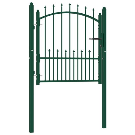 Poort met speerpunten 100x100 cm staal groen 2