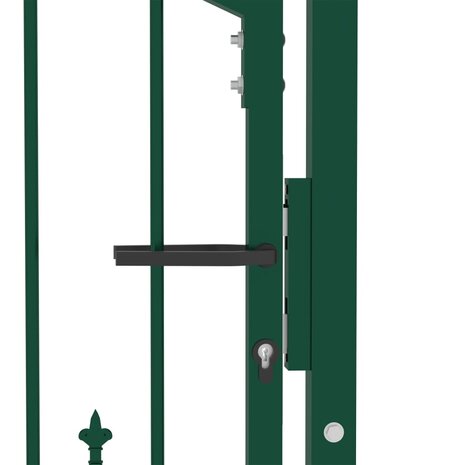 Poort met speerpunten 100x100 cm staal groen 4