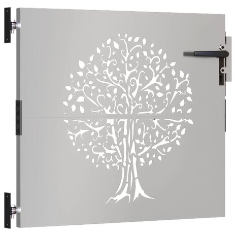 Poort 85x100 cm boomontwerp cortenstaal 3
