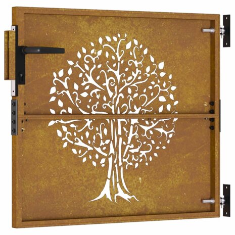 Poort 85x100 cm boomontwerp cortenstaal 6