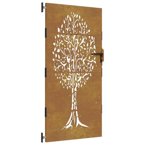 Poort 85x200 cm boomontwerp cortenstaal 2