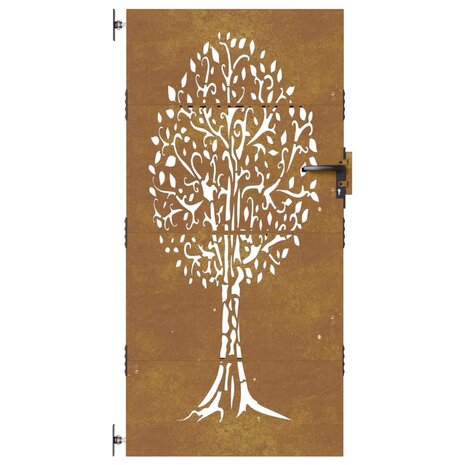 Poort 85x200 cm boomontwerp cortenstaal 4