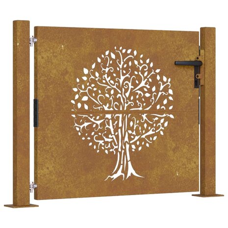Poort 105x80 cm boomontwerp cortenstaal 2