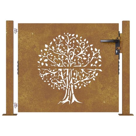 Poort 105x80 cm boomontwerp cortenstaal 4