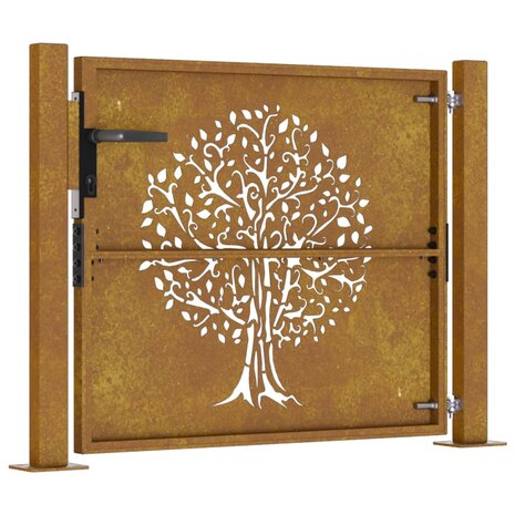 Poort 105x80 cm boomontwerp cortenstaal 6