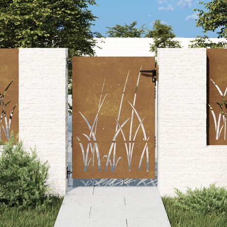 Poort 85x150 cm grasontwerp cortenstaal 1