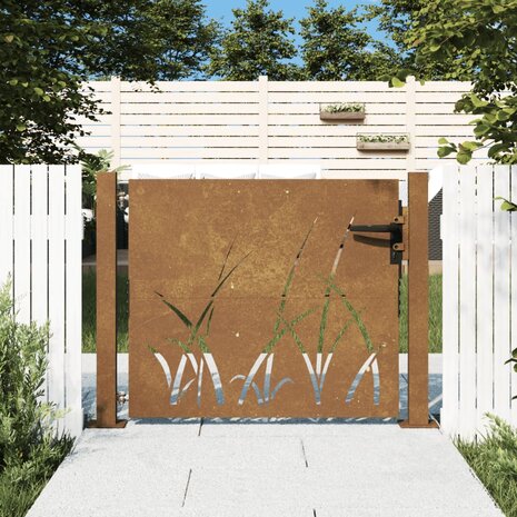 Poort 105x80 cm grasontwerp cortenstaal 1