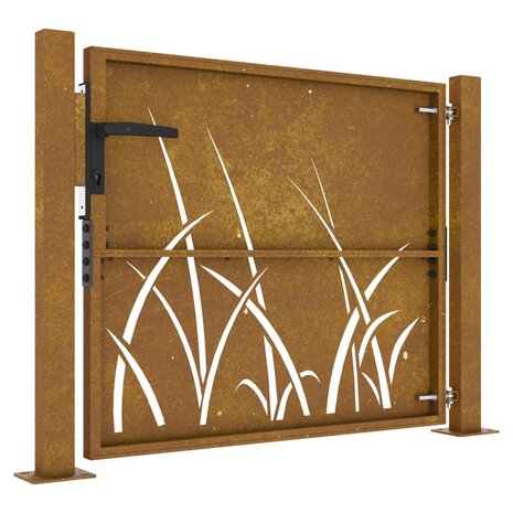 Poort 105x80 cm grasontwerp cortenstaal 6