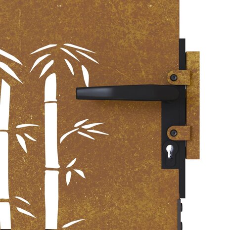 Poort 85x100 cm bamboe-ontwerp cortenstaal 7