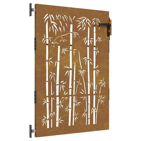 Poort 85x150 cm bamboe-ontwerp cortenstaal 2