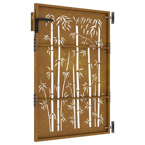 Poort 85x150 cm bamboe-ontwerp cortenstaal 6