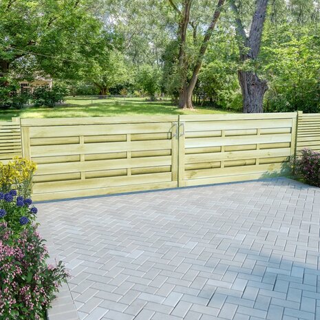 Poorten 2 st 150x75 cm geïmpregneerd grenenhout groen 1