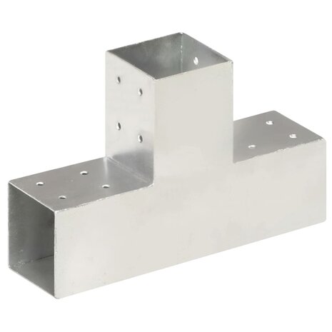 Paalverbindingen 4 st T-vorm 81x81 mm gegalvaniseerd metaal 2