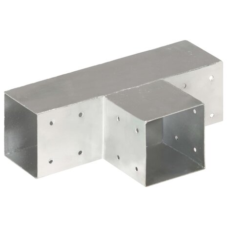 Paalverbindingen 4 st T-vorm 91x91 mm gegalvaniseerd metaal 4
