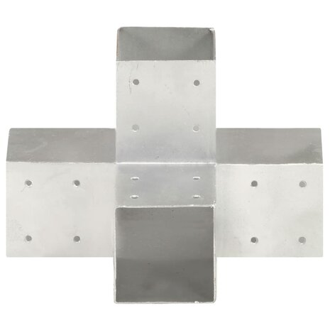Paalverbindingen 4 st X-vorm 91x91 mm gegalvaniseerd metaal 3