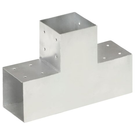 Paalverbindingen 4 st T-vorm 101x101 mm gegalvaniseerd metaal 2