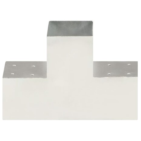 Paalverbindingen 4 st T-vorm 101x101 mm gegalvaniseerd metaal 3