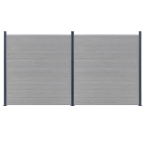 Schuttingpalen 3 st 185 cm aluminium donkergrijs 2