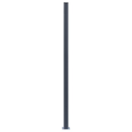 Schuttingpalen 3 st 185 cm aluminium donkergrijs 4