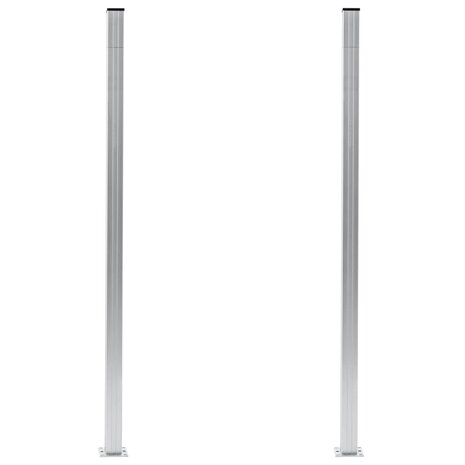 Schuttingpalen 2 st 185 cm aluminium 2
