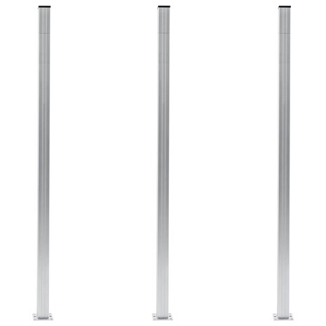 Schuttingpalen 3 st 185 cm aluminium 1