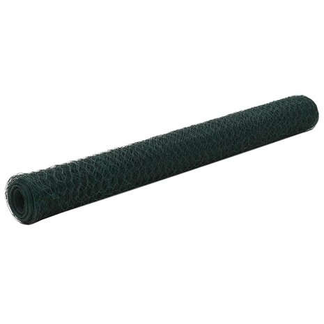 Kippengaas 25x1,2 m staal met PVC coating groen 1