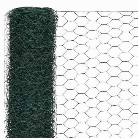 Kippengaas 25x1,2 m staal met PVC coating groen 3