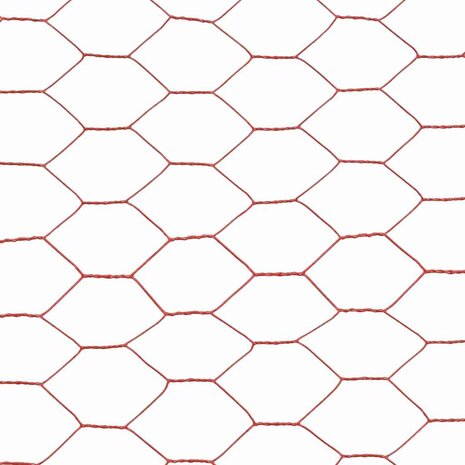 Kippengaas 25x1 m staal met PVC coating rood 4